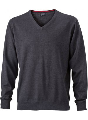 James & Nicholson Férfi V-nyakú Pulóver sötétszürke színben