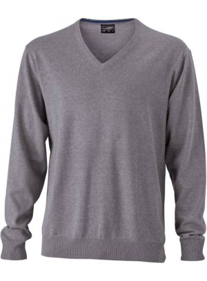 James & Nicholson Férfi V-nyakú Pulóver szürke színben