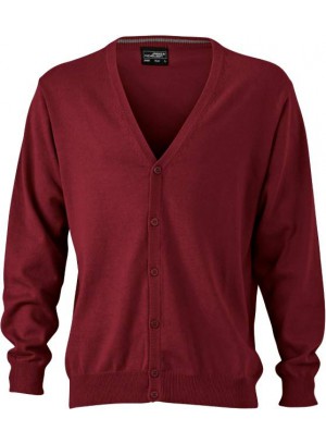 James & Nicholson bordó színű Férfi V-nyakú Kardigán