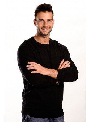 Férfi Pulóver Kerek nyakú Fekete 