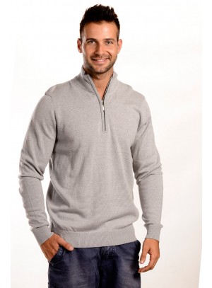 Férfi Pulóver Cipzáras Szürke