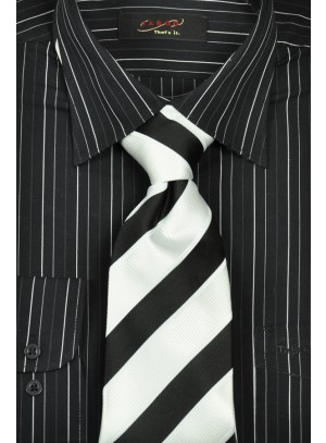 Fehér Csíkos Fekete Férfi Ing