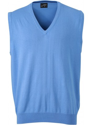 James & Nicholson  Férfi V-nyakú ujjatlan pulóver világoskék színű