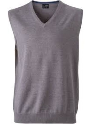 James & Nicholson  Férfi V-nyakú ujjatlan pulóver szürke színű